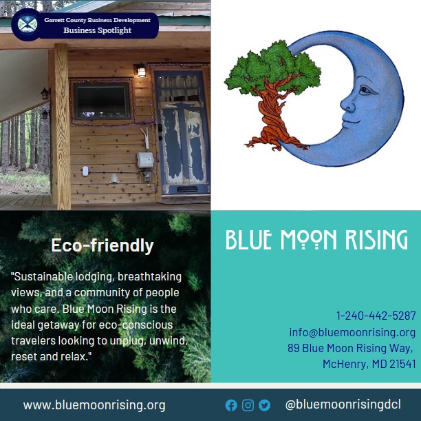 Today's Business Spotlight 🏠 is on Blue Moon Rising!
Visit them at https://bluemoonrising.org or Blue Moon Rising on Deep Creek Lake
Follow us to see more daily Garrett County Business Spotlights!
If you are interested in having your business featured contact Connor Norman at cnorman@garrettcountymd.gov. #businessdevelopment #garrettcountymd