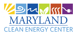 Maryland Clean Energy Center logo - sun, wind, electricity, biomass, solar