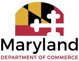 Logo: Maryland Department of Commerce (logo colors: black, red, gold, and white)