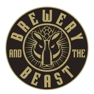 Brewery and the Beast restaurant logo; gold letters on a black background