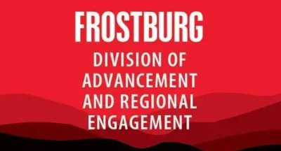 Frostburg State University Division of Advancement and Regional Engagement; white letters of a red background