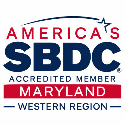 Logo for America's SBDC Accredited Member Maryland, Western Region.